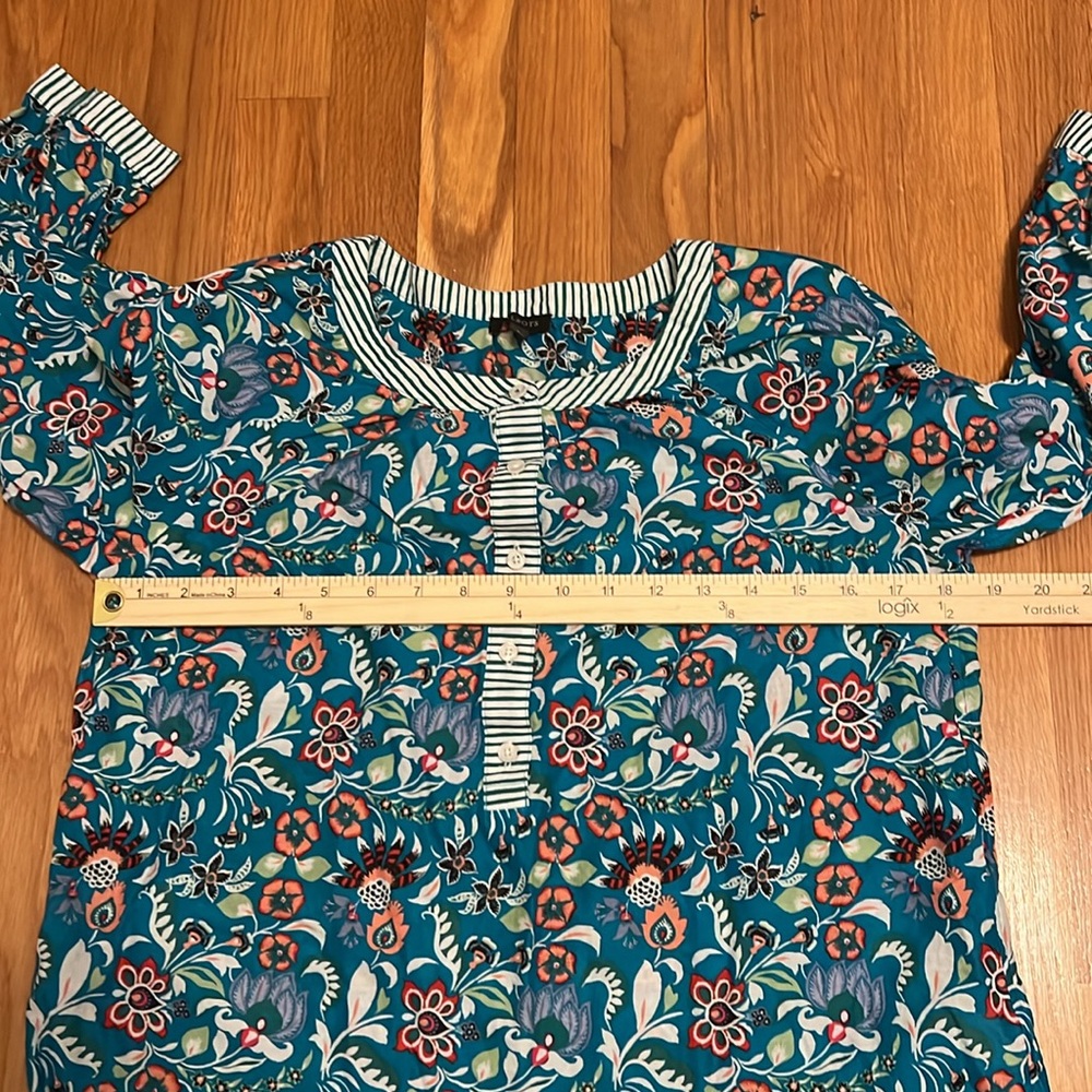 TALBOTS BLOUSE 100% cotton floral top size small - Picture 12 of 13